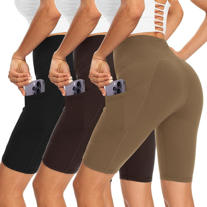 Showitty 3 Pack Biker Shorts Women with Pockets 11” Shorts