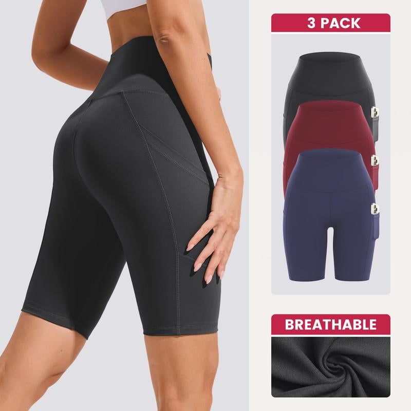 Showitty 3 Pack Biker Shorts Women with Pockets 11” Shorts