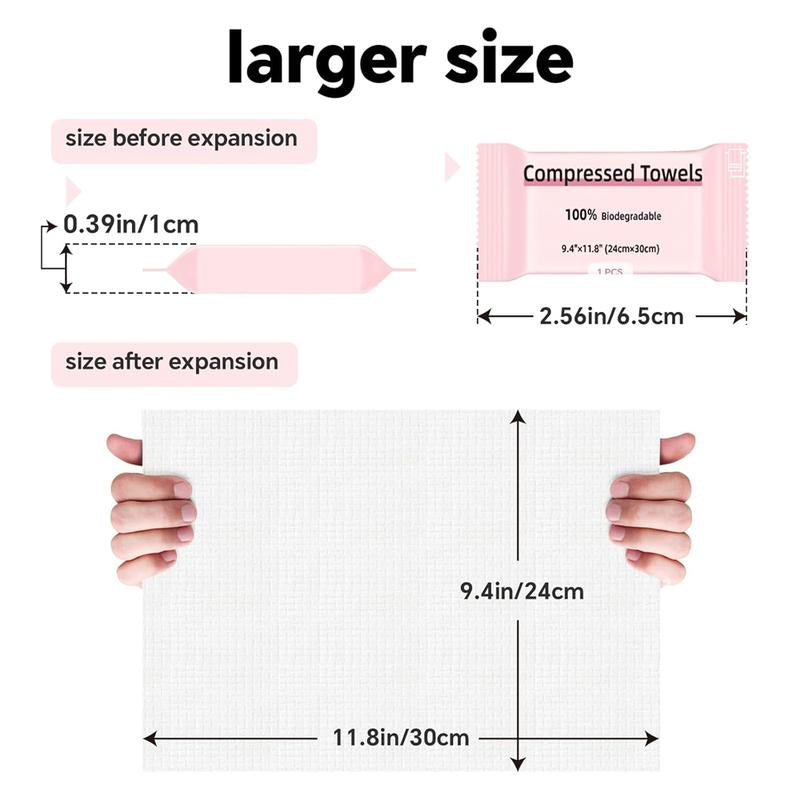 ICOTLE Compressed Towels Tablets, Disposable Face Towels for Travel Camping Hiking