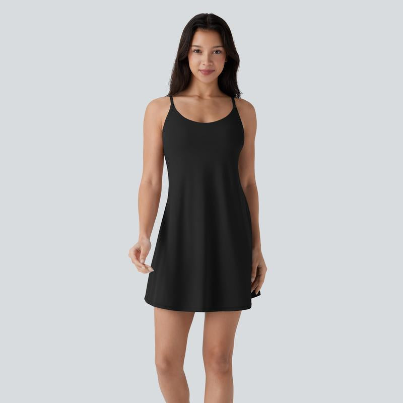Halara Softlyzero Plush Molded Cups Adjustable Strap Backless Dance Active Dress-Easy Peezy Edition, Summer 2025 Outfits #Summervibes #Summertime