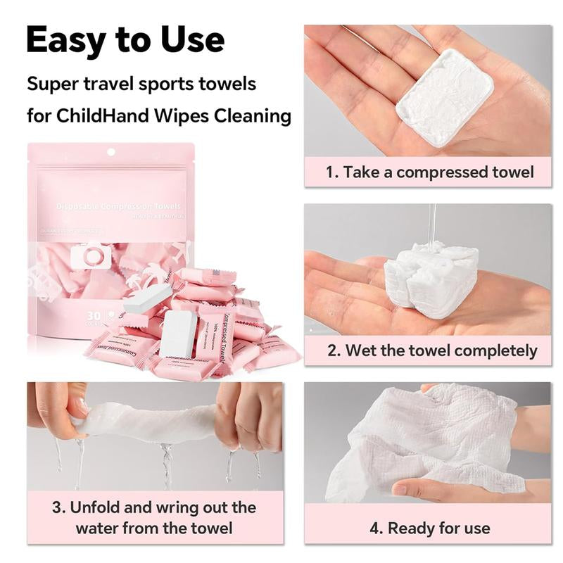 ICOTLE Compressed Towels Tablets, Disposable Face Towels for Travel Camping Hiking