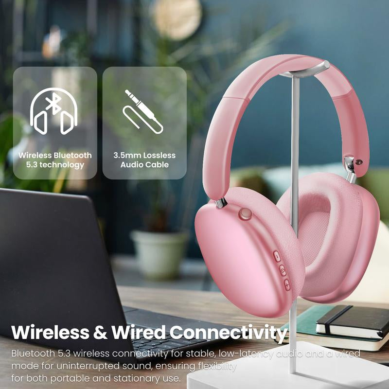 Y01 Wireless Headphones with Hi-Res Audio, 48H Playtime, Foldable Design, Noise Reduction, Soft Earpads, and Mic for Android/Pc