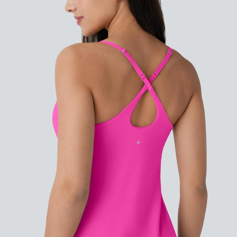 Halara Softlyzero Plush Molded Cups Adjustable Strap Backless Dance Active Dress-Easy Peezy Edition, Summer 2025 Outfits #Summervibes #Summertime