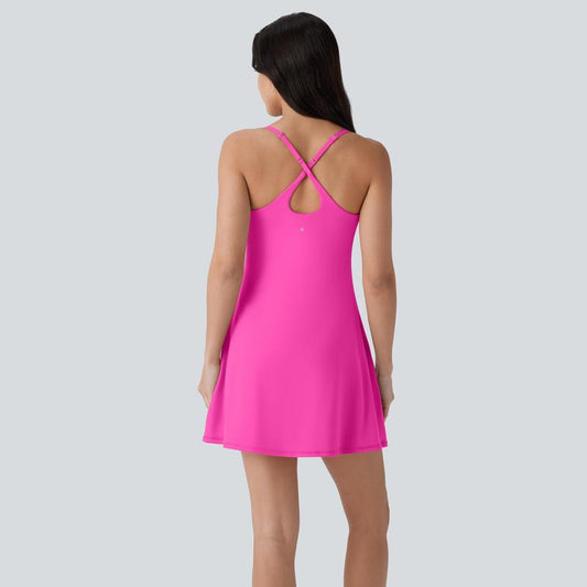 Halara Softlyzero Plush Molded Cups Adjustable Strap Backless Dance Active Dress-Easy Peezy Edition, Summer 2025 Outfits #Summervibes #Summertime