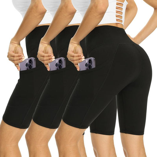 Showitty 3 Pack Biker Shorts Women with Pockets 11” Shorts