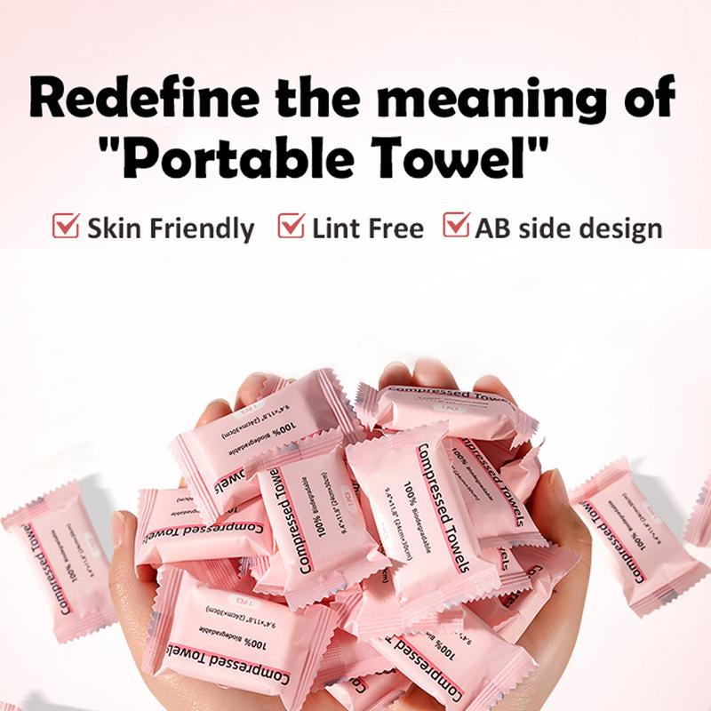 ICOTLE Compressed Towels Tablets, Disposable Face Towels for Travel Camping Hiking